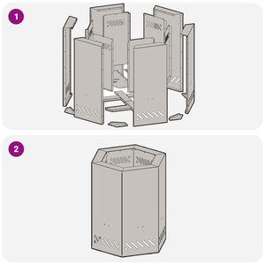 Focolare senza fumi Esagonale Nero 38x38x51 cm Acciaio