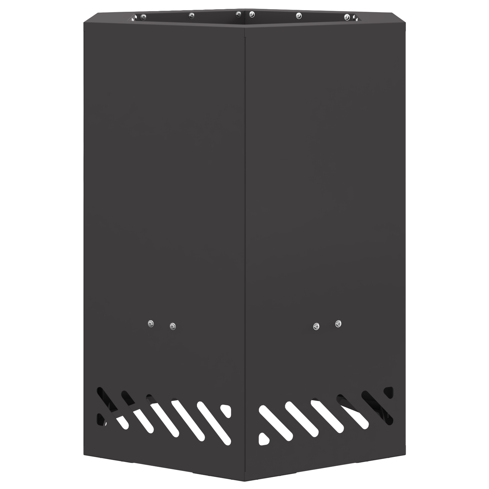 Focolare senza fumi Esagonale Nero 38x38x51 cm Acciaio