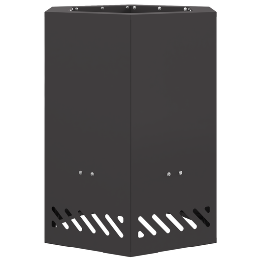 Focolare senza fumi Esagonale Nero 38x38x51 cm Acciaio