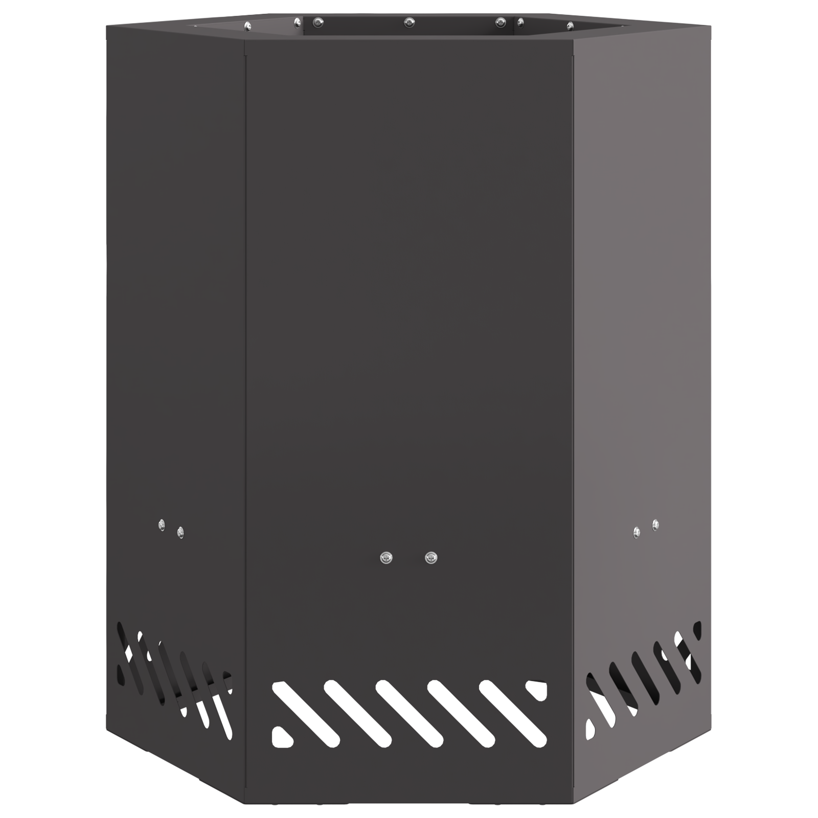 Focolare senza fumi Esagonale Nero 38x38x51 cm Acciaio