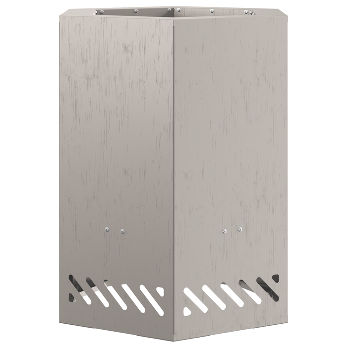 Braciere Senza Fumi Esagonale 38x38x51 cm Acciaio Invecchiato