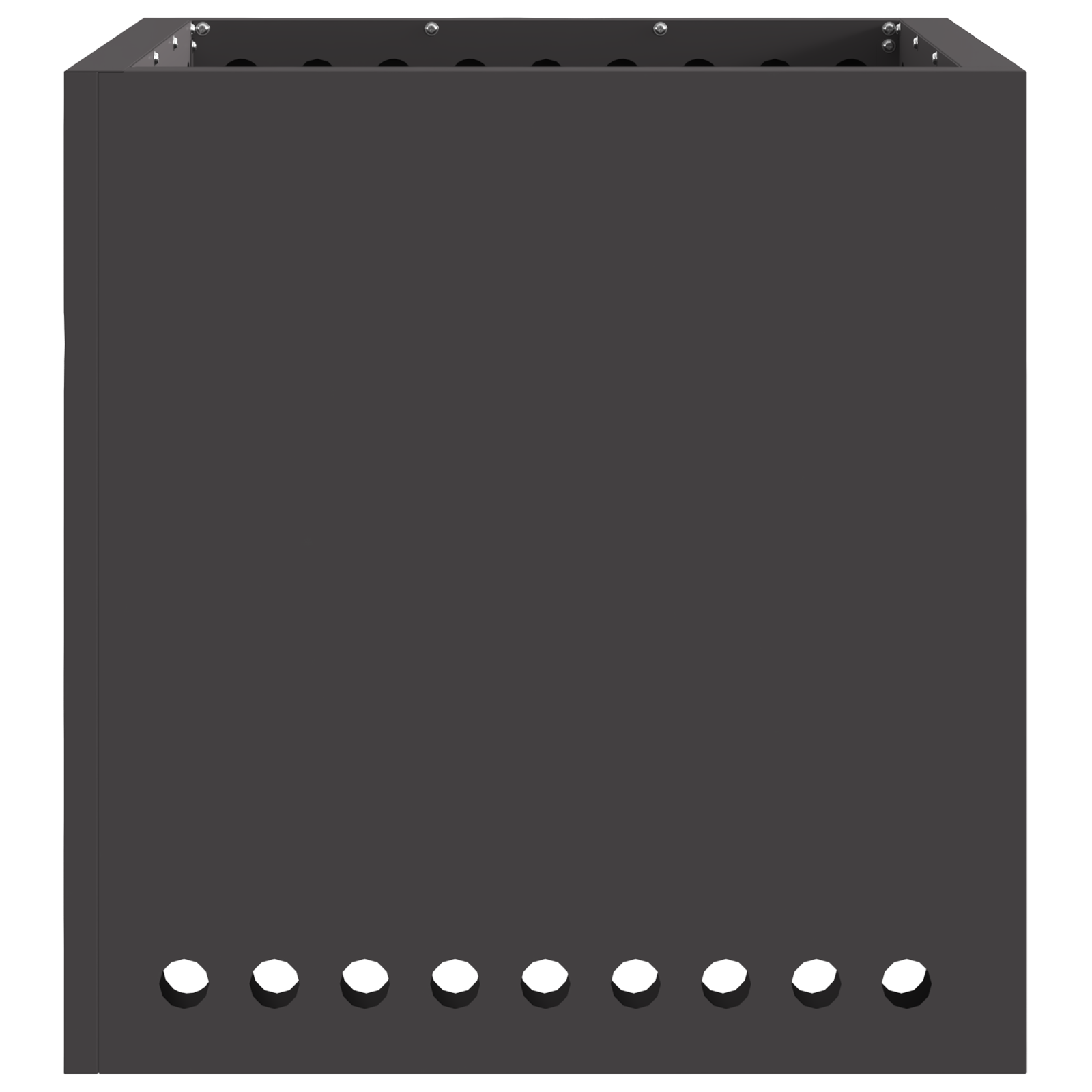 Focolare senza fumo Quadrato Nero 48x48x50 cm Acciaio