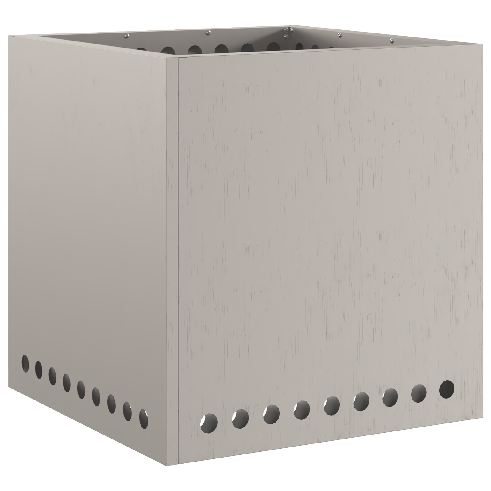 Braciere Senza Fumo Quadrato 48x48x50 cm Acciaio Invecchiato