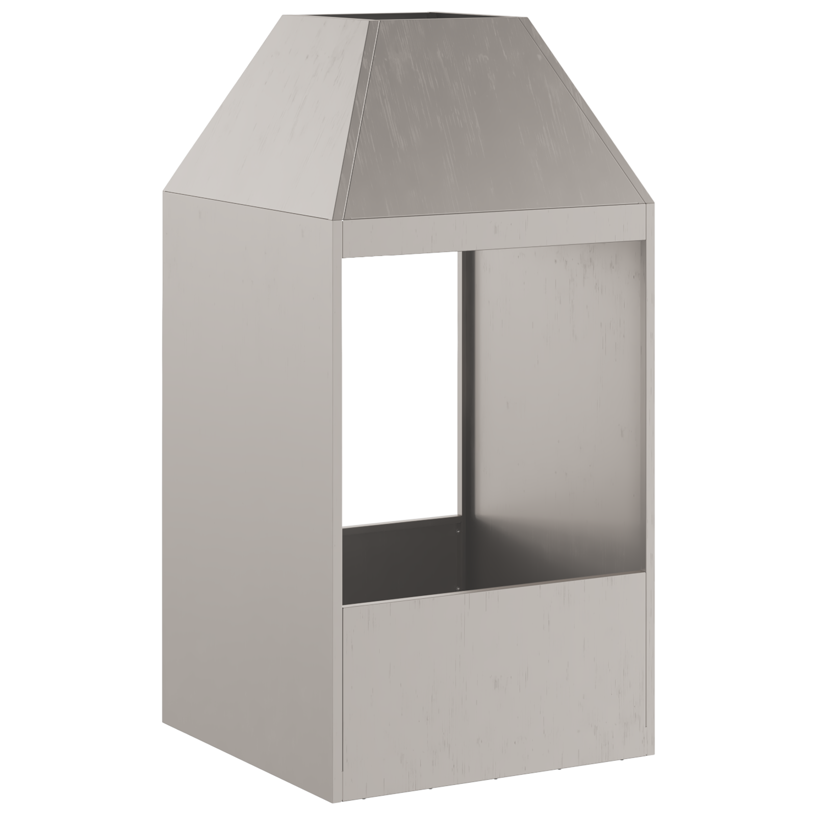 Braciere  50x50x100 cm in acciaio resistente alle intemperie