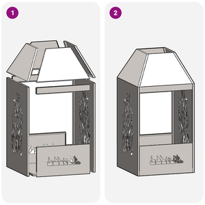 Focolare Nero 50x50x100 cm Acciaio