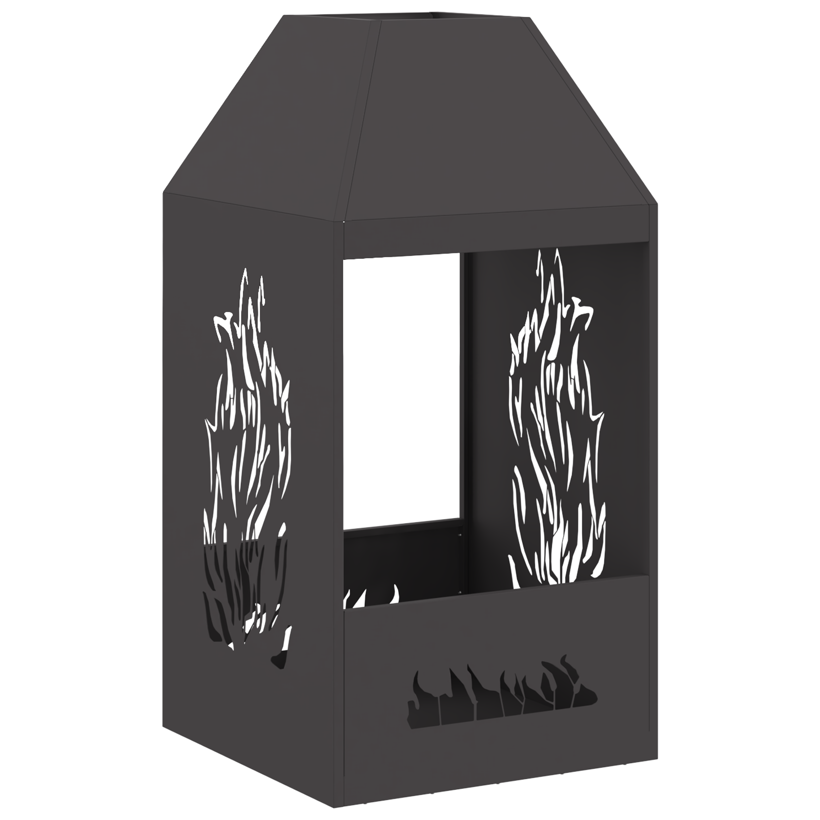 Focolare Nero 50x50x100 cm Acciaio