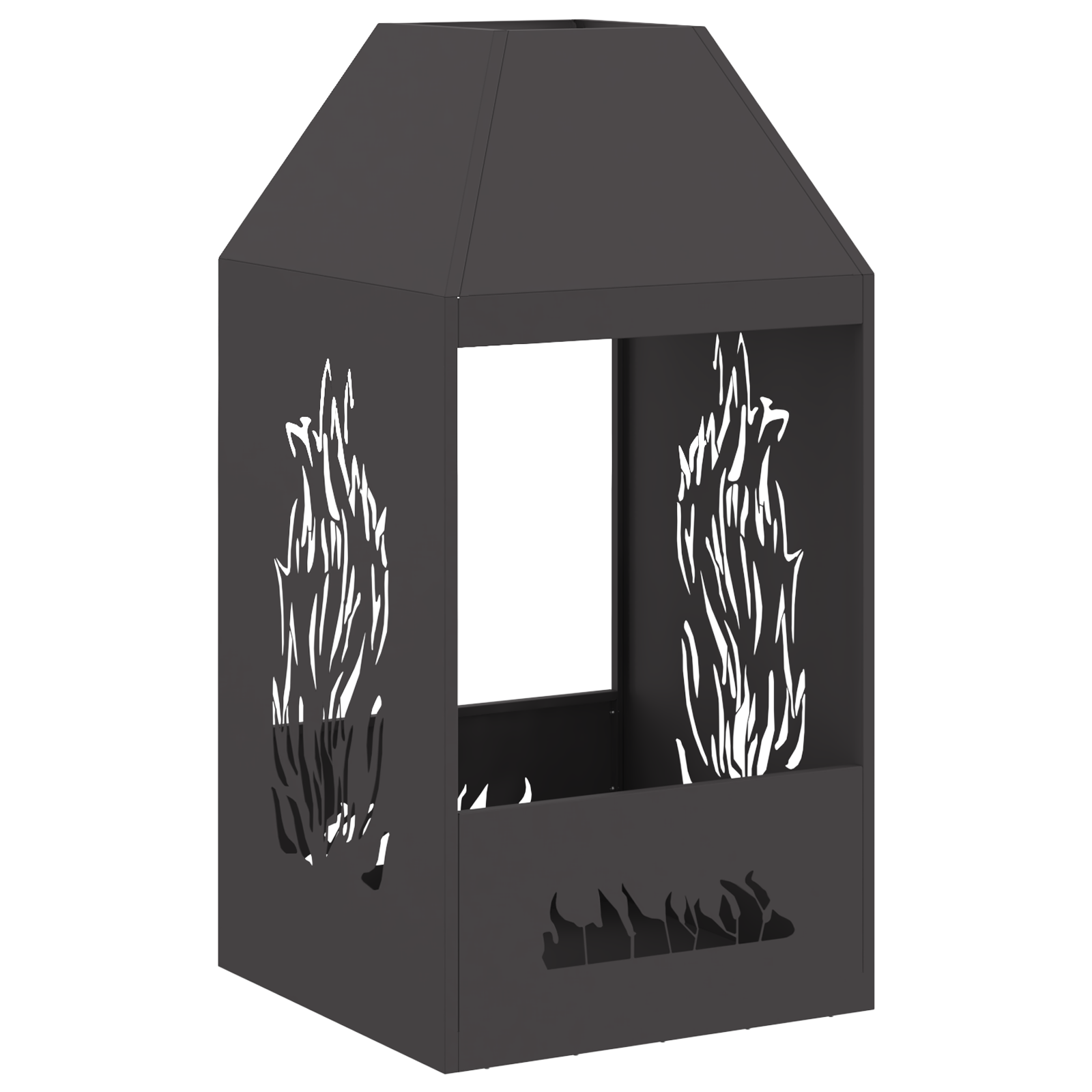 Focolare Nero 50x50x100 cm Acciaio