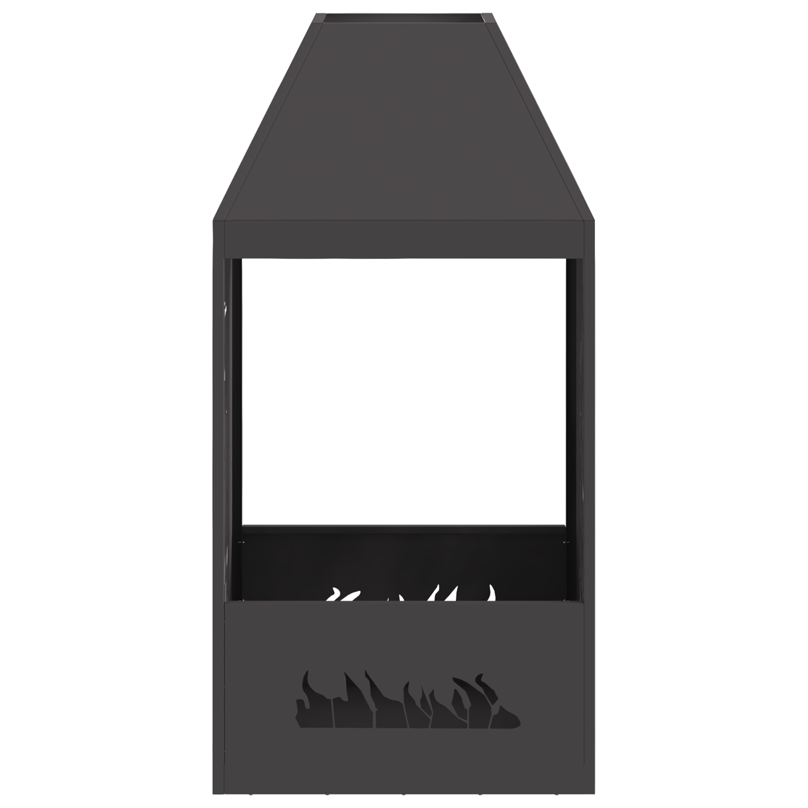 Focolare Nero 50x50x100 cm Acciaio