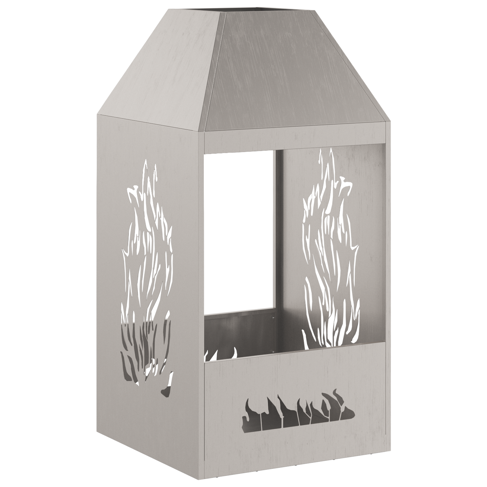 Focolare  50x50x100 cm in Acciaio Inossidabile