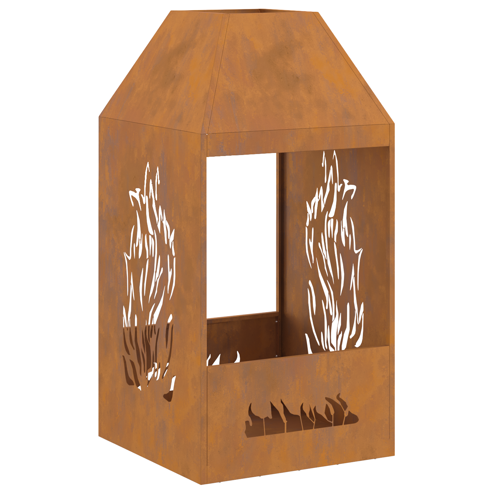 Focolare  50x50x100 cm in Acciaio Inossidabile