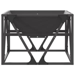 Braciere Quadrato Nero 50x50x35 cm Acciaio