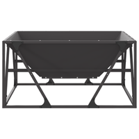 Braciere Quadrato Nero 80x80x40 cm Acciaio
