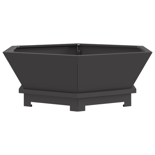 Focolare Esagonale Nero 75x75x28 cm Acciaio