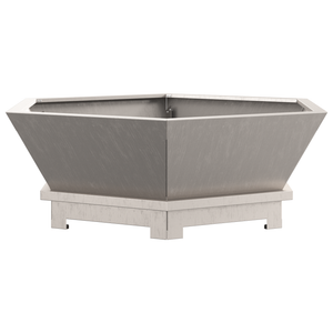 Focolare Esagonale 75x75x28 cm Acciaio Invecchiato