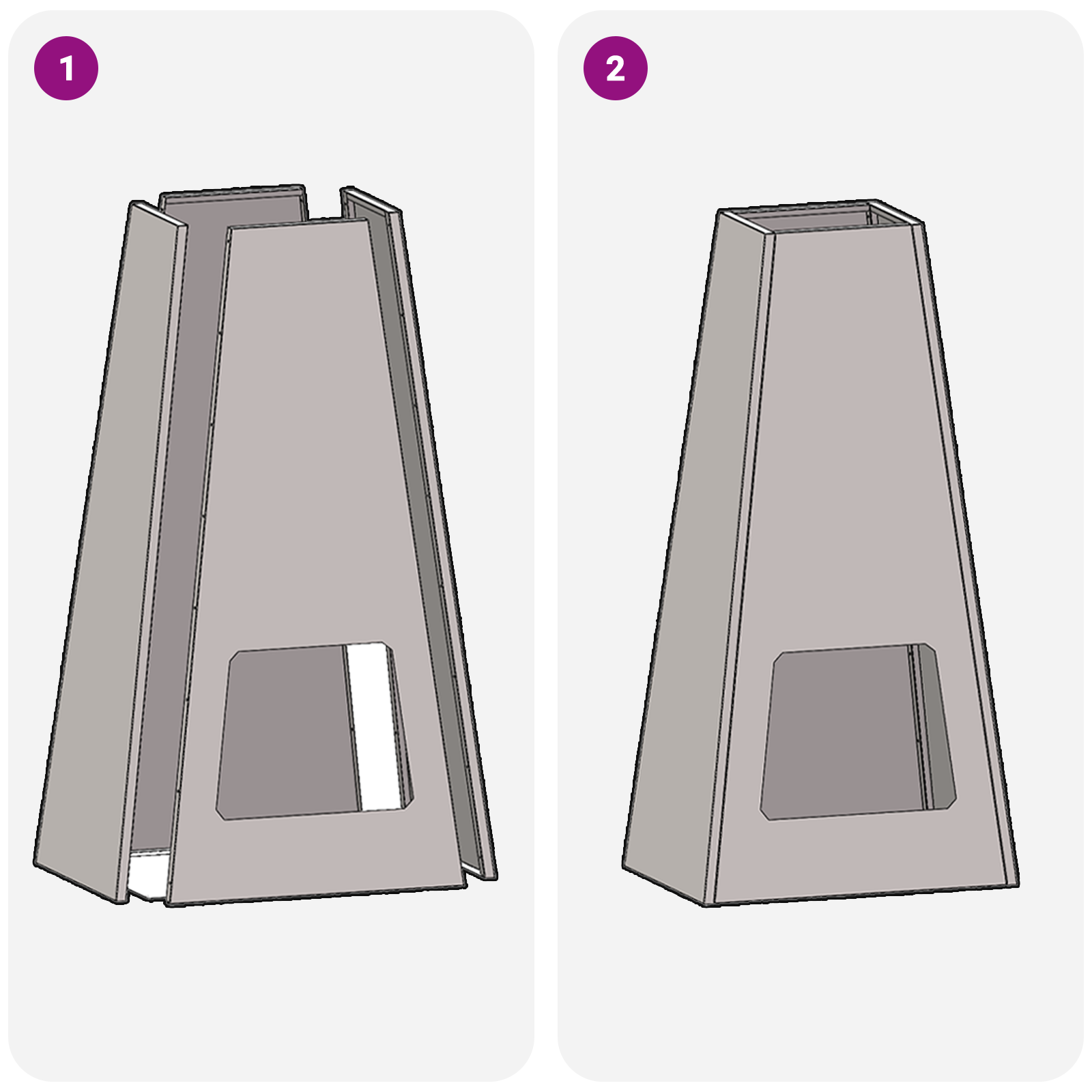 Focolare Nero 50x35x100 cm Acciaio