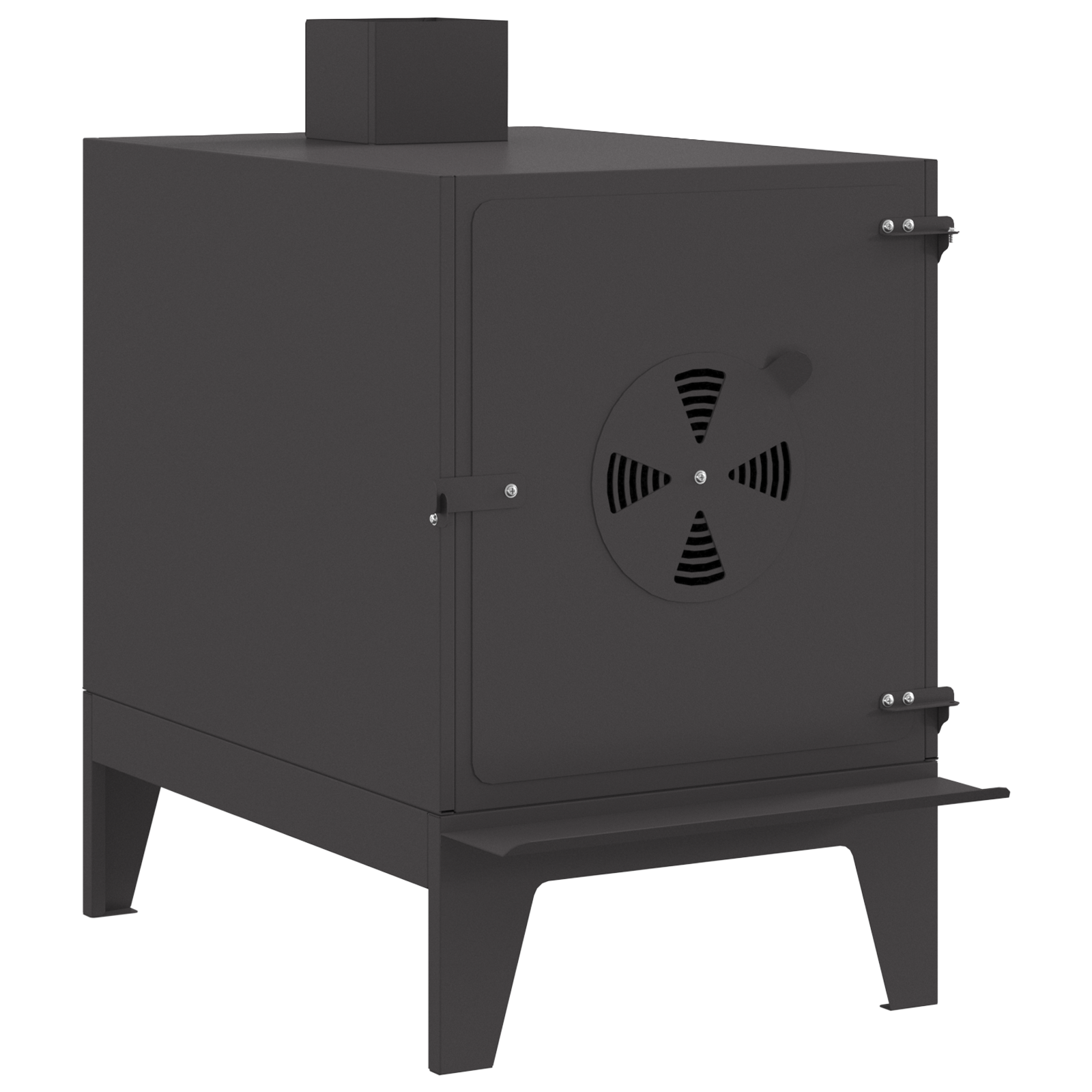 Stufa da Campeggio  con Camino Nera 35x50x60 cm Acciaio