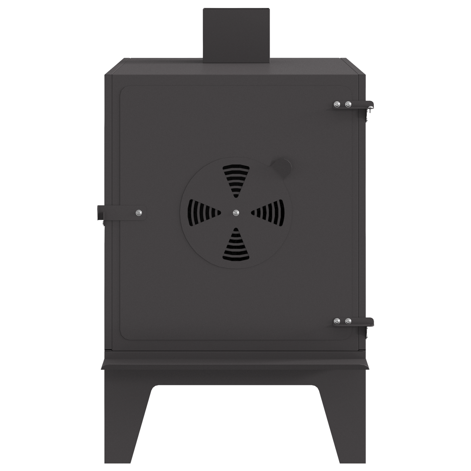 Stufa da Campeggio  con Camino Nera 35x50x60 cm Acciaio