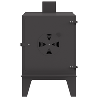 Stufa da Campeggio  con Camino Nera 35x50x60 cm Acciaio