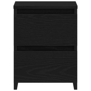 Comodino  con cassetti Nero Rovere 30x30x40 cm