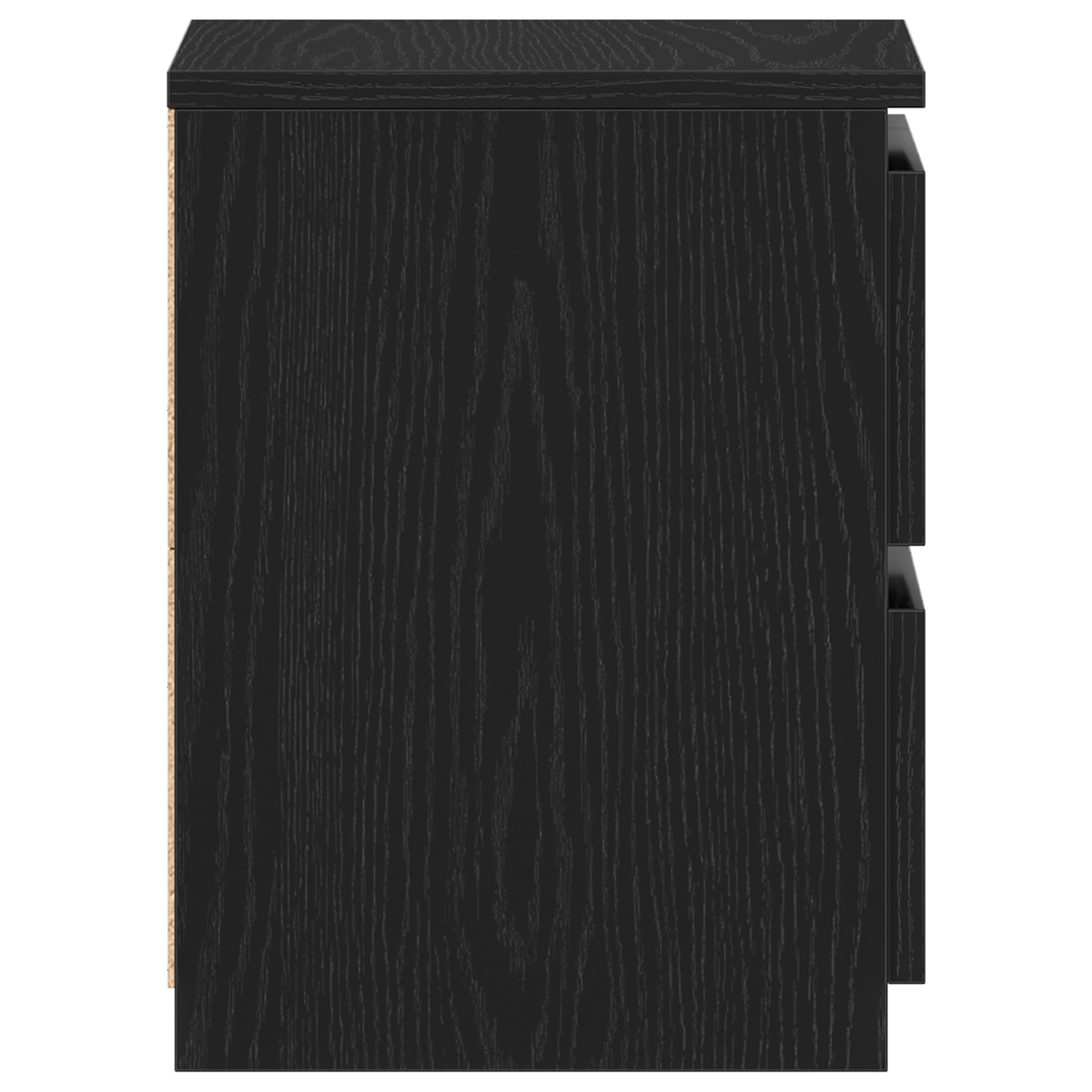 Comodino  con cassetti Nero Rovere 30x30x40 cm