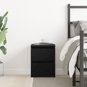 Comodino  con cassetti Nero Rovere 30x30x40 cm