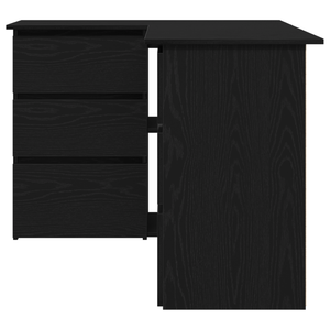 Scrivania angolare in quercia nera , 145x100x76 cm, realizzata in legno ingegnerizzato