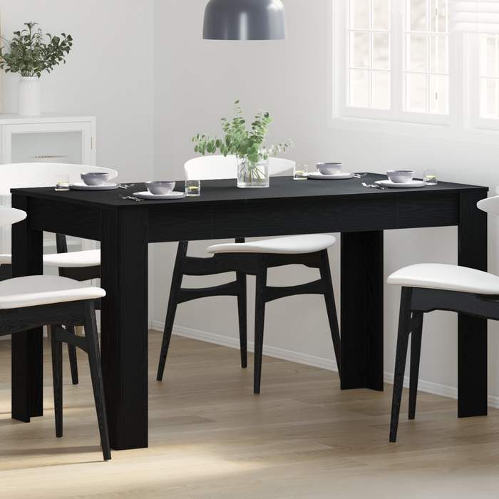 Tavolo da pranzo  Nero Rovere 140x74,5x76 cm in legno ingegnerizzato