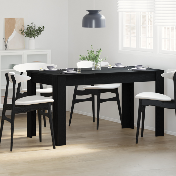 Tavolo da pranzo  Nero Rovere 140x74,5x76 cm in legno ingegnerizzato