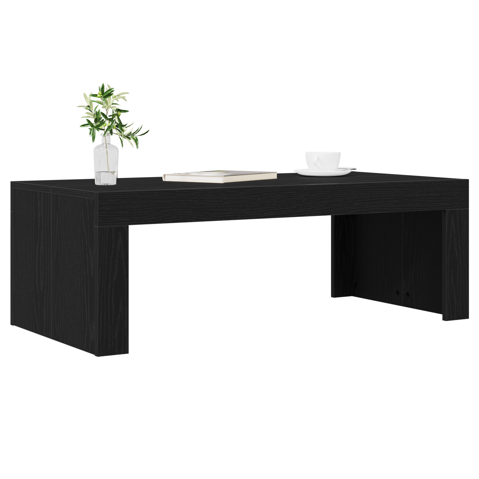 Tavolino da caffè Nero Rovere 102x50x35 cm Legno ingegnerizzato