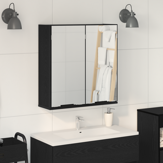 Mobile da bagno  - Rovere Nero, 64x20x66.5 cm, Realizzato in legno ingegnerizzato