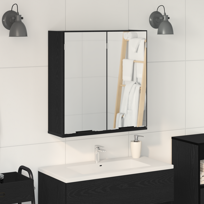 Mobile da bagno  - Rovere Nero, 64x20x66.5 cm, Realizzato in legno ingegnerizzato