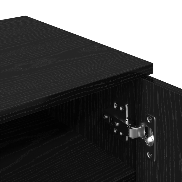 Armadio per scarpe  Nero Rovere 29,5x35x100,5 cm in Legno Ingengerizzato