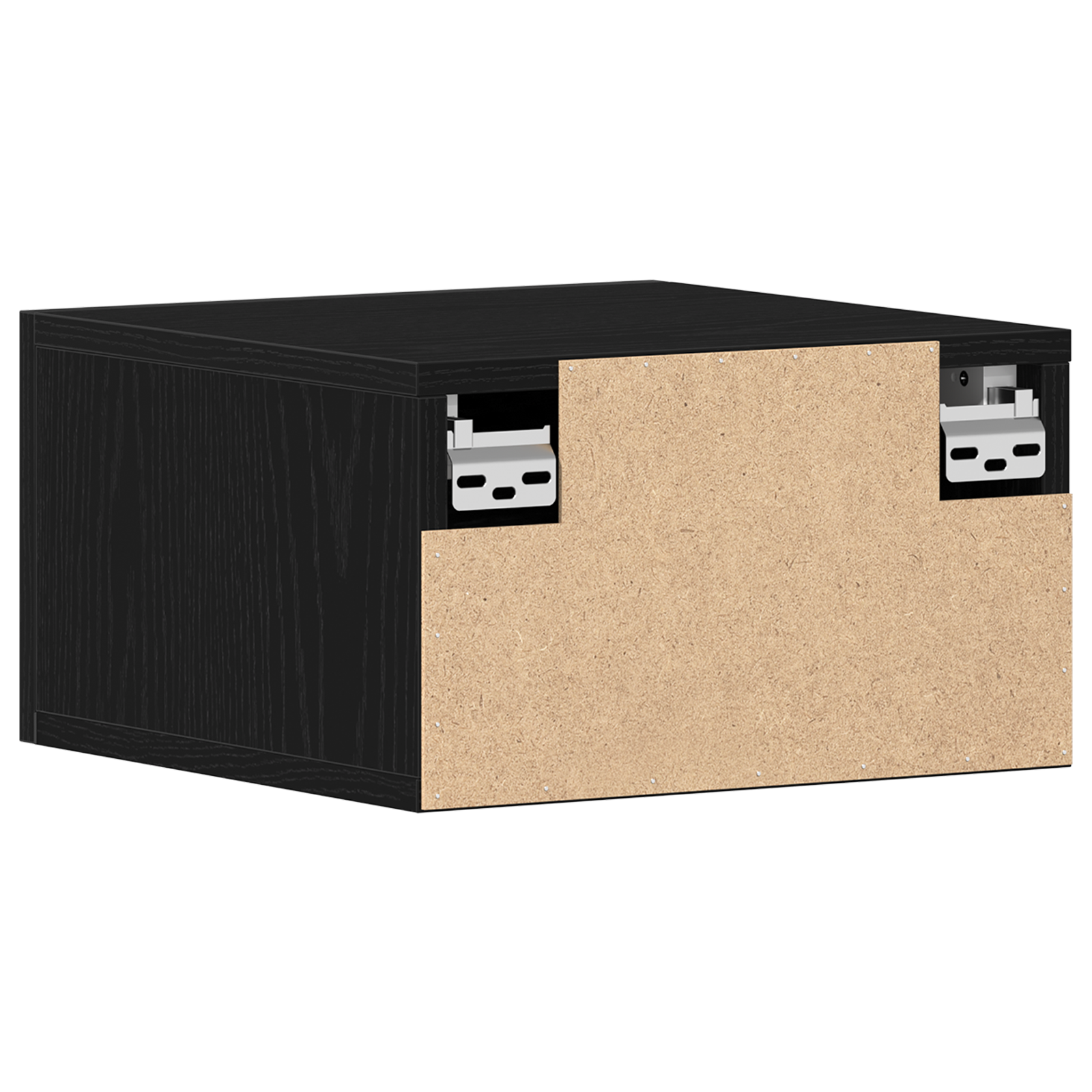 Cabinet da comodino a muro  Nero Rovere 35x35x20 cm