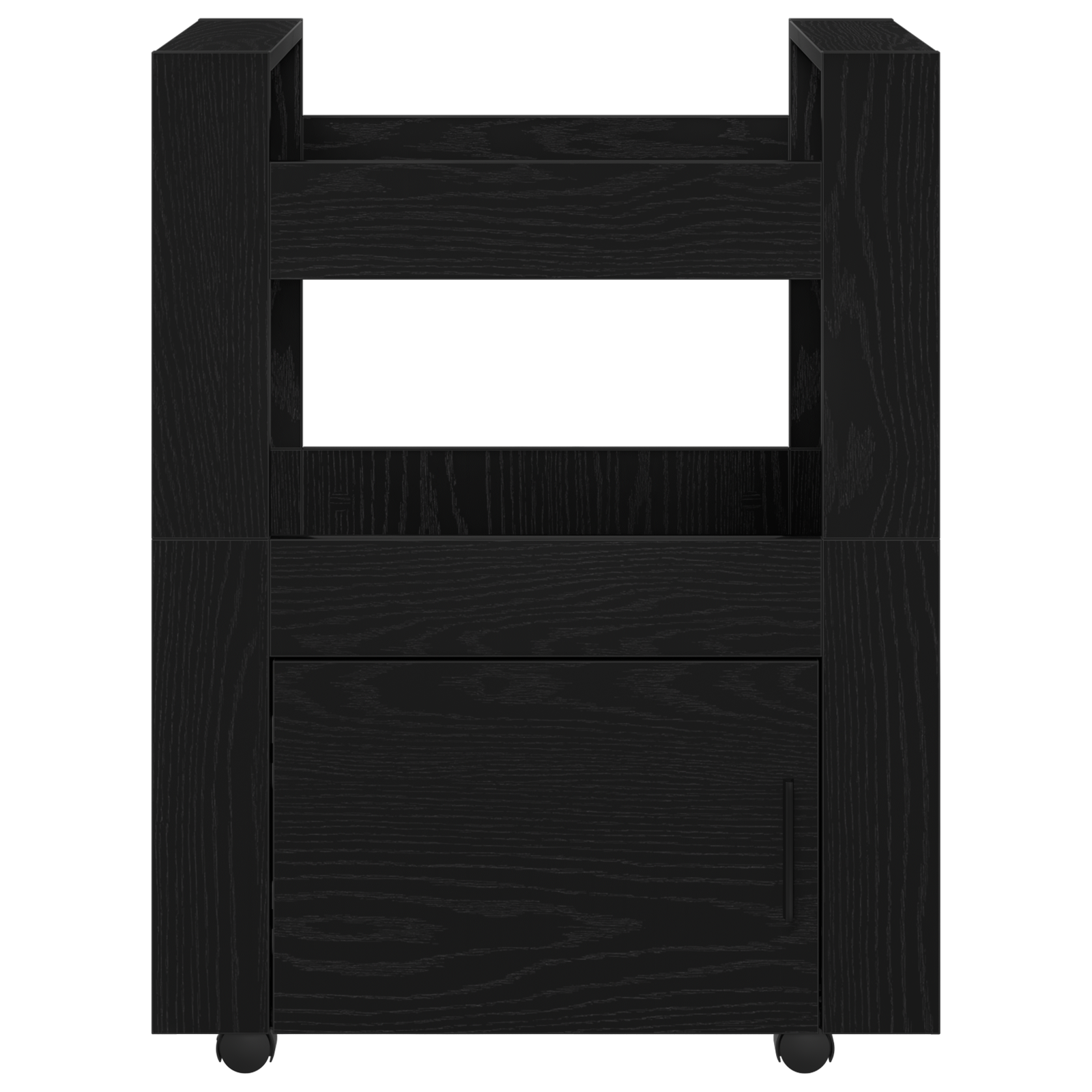 Carrello da Cucina  Nero Rovere 60x45x80 cm Legno Ingenerizzato