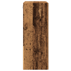 Armadio a muro con ante in vetro in legno anticato 69,5x34x90 cm