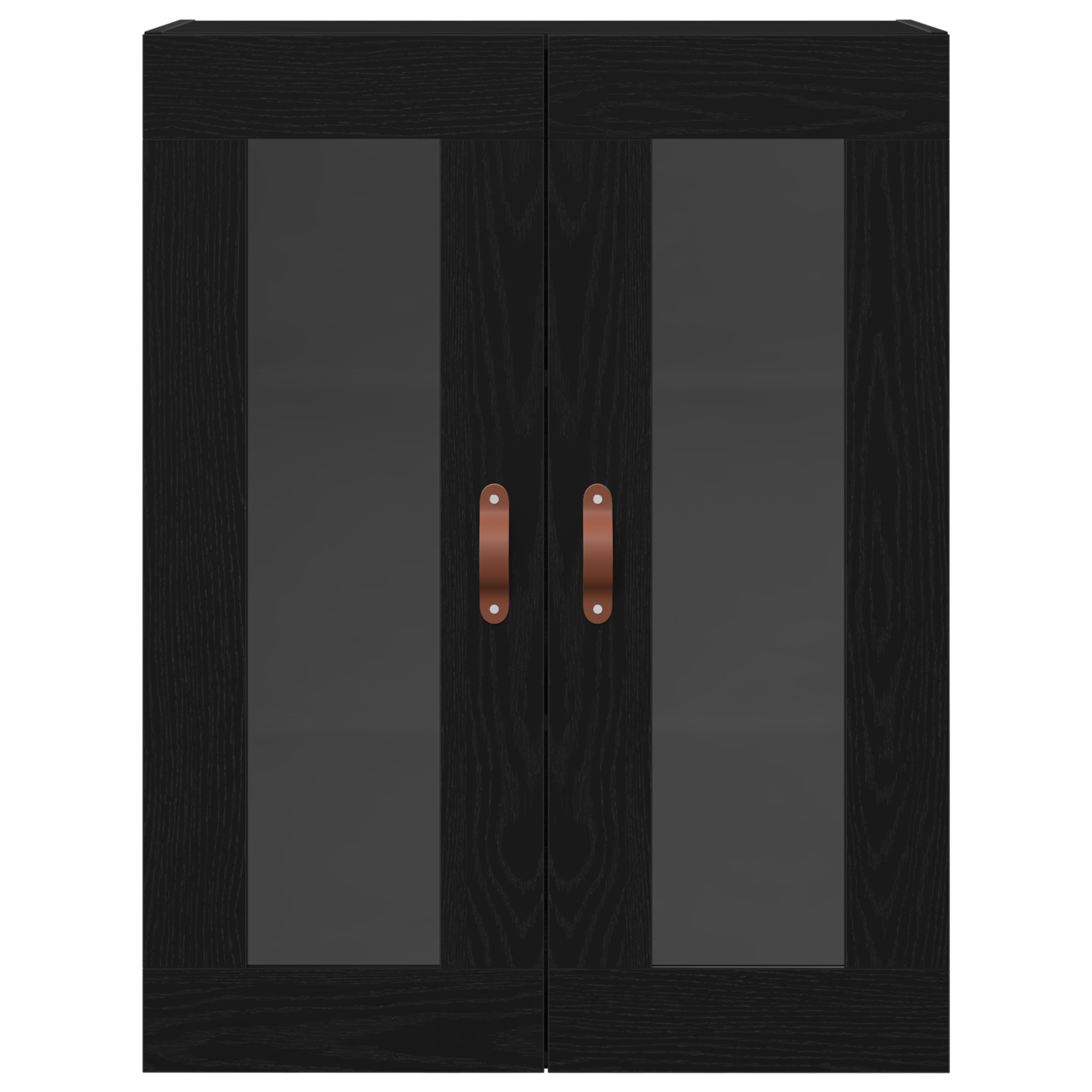Armadio a Muro con Ante in Vetro Rovere Nero 69,5x34x90 cm