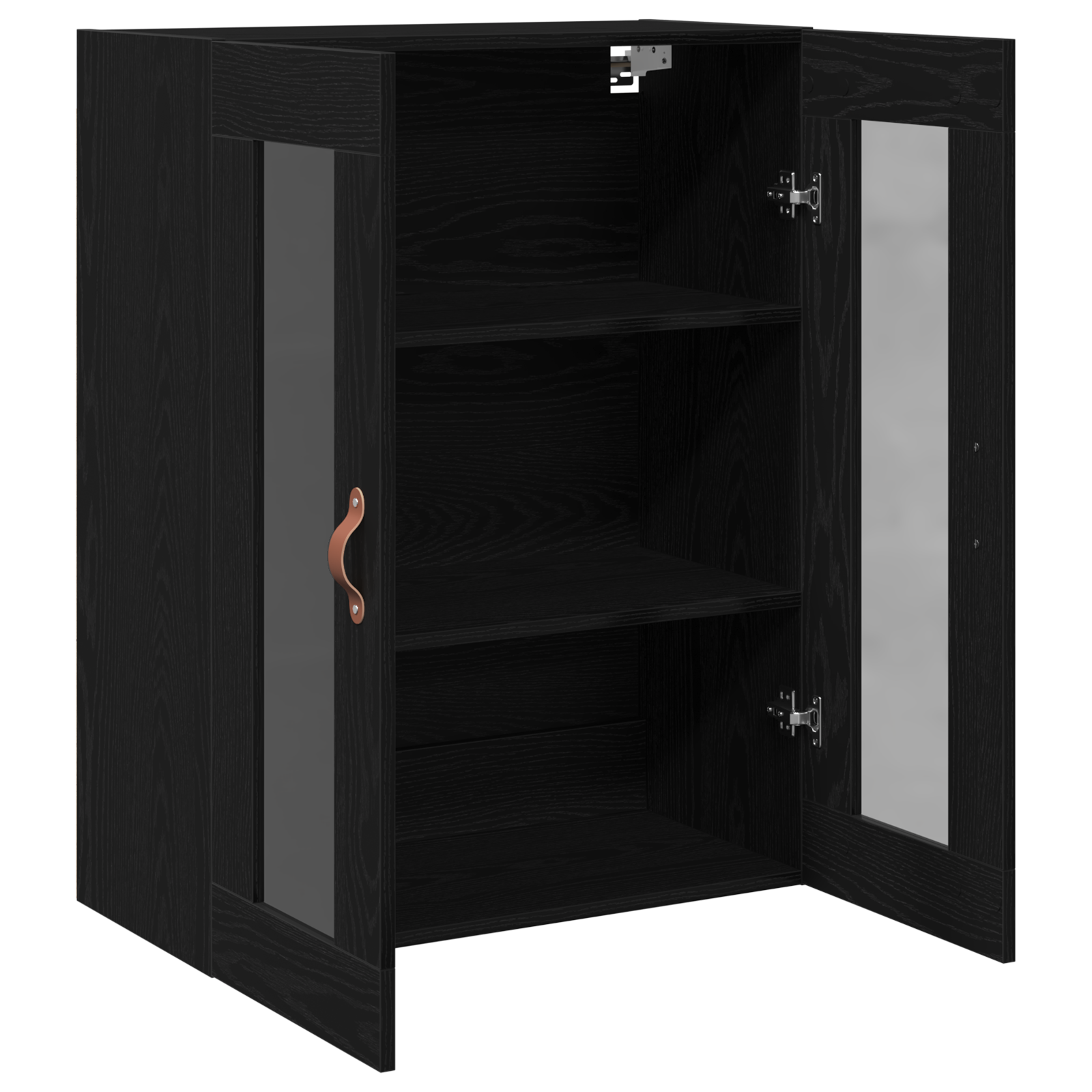 Armadio a Muro con Ante in Vetro Rovere Nero 69,5x34x90 cm