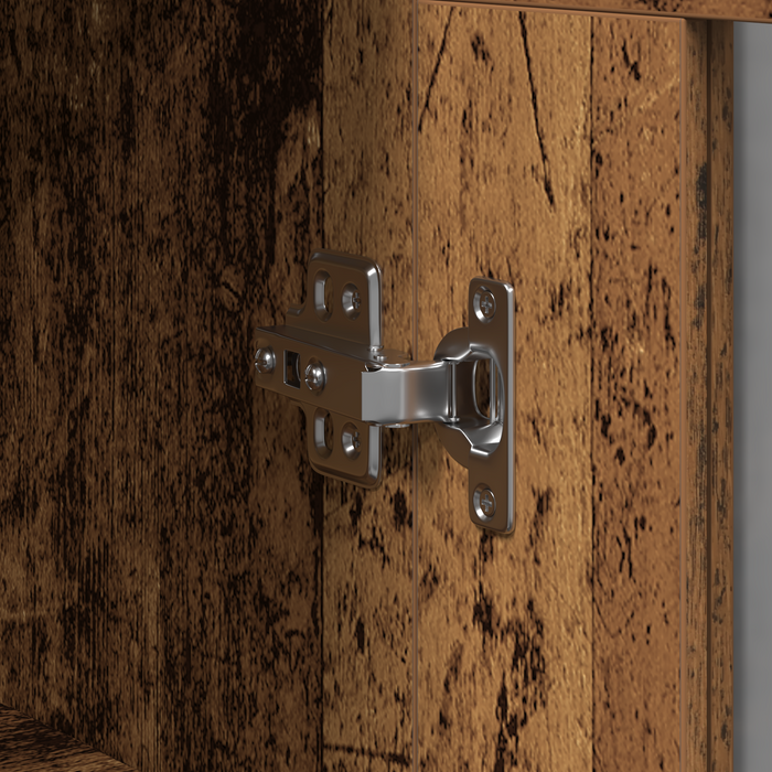 Mobile a Muro con Porte in Vetro - Legno Recuperato - 69.5x34x90 cm