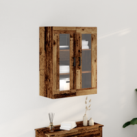 Mobile a Muro con Porte in Vetro - Legno Recuperato - 69.5x34x90 cm
