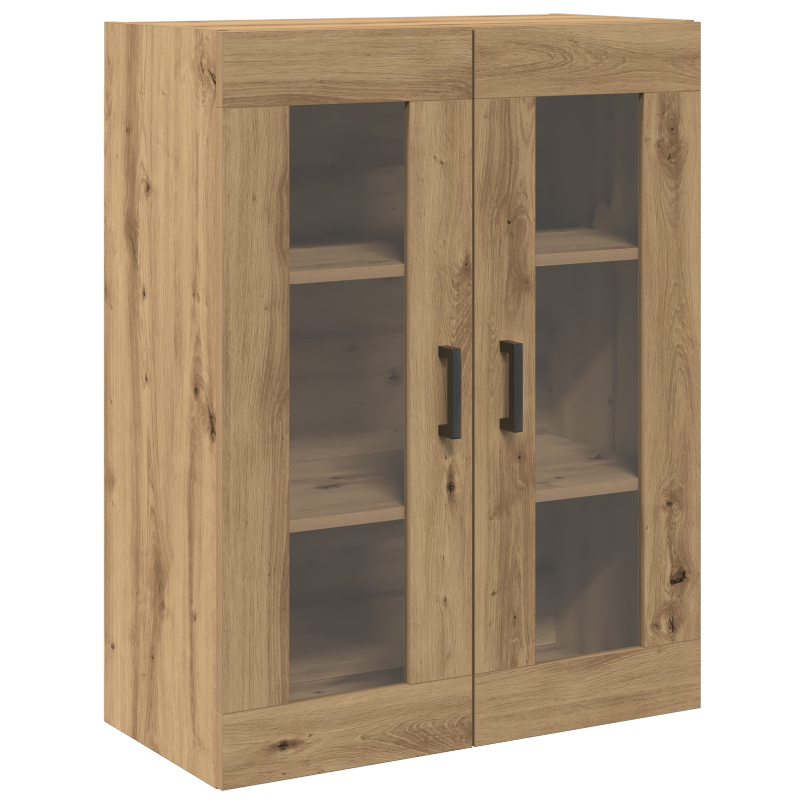 Armadio a Muro con Porte in Vetro Rovere Artigianale 69.5x34x90 cm