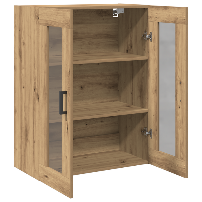 Armadio a Muro con Porte in Vetro Rovere Artigianale 69.5x34x90 cm