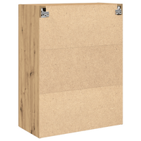 Armadio a Muro con Porte in Vetro Rovere Artigianale 69.5x34x90 cm