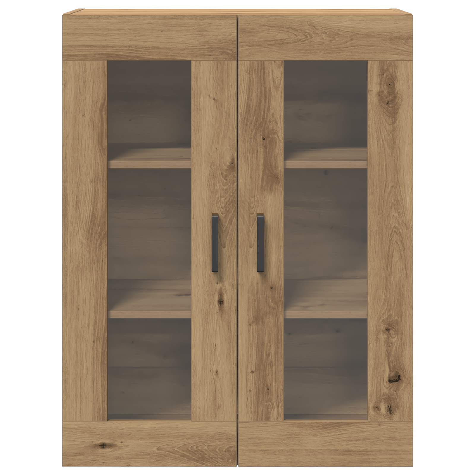 Armadio a Muro con Porte in Vetro Rovere Artigianale 69.5x34x90 cm