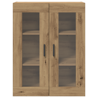Armadio a Muro con Porte in Vetro Rovere Artigianale 69.5x34x90 cm