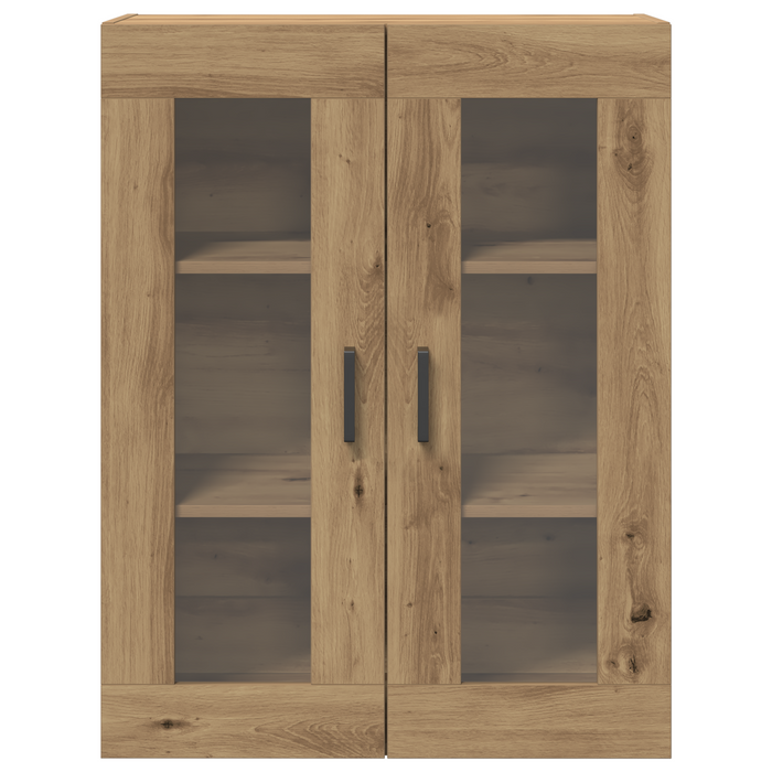 Armadio a Muro con Porte in Vetro Rovere Artigianale 69.5x34x90 cm