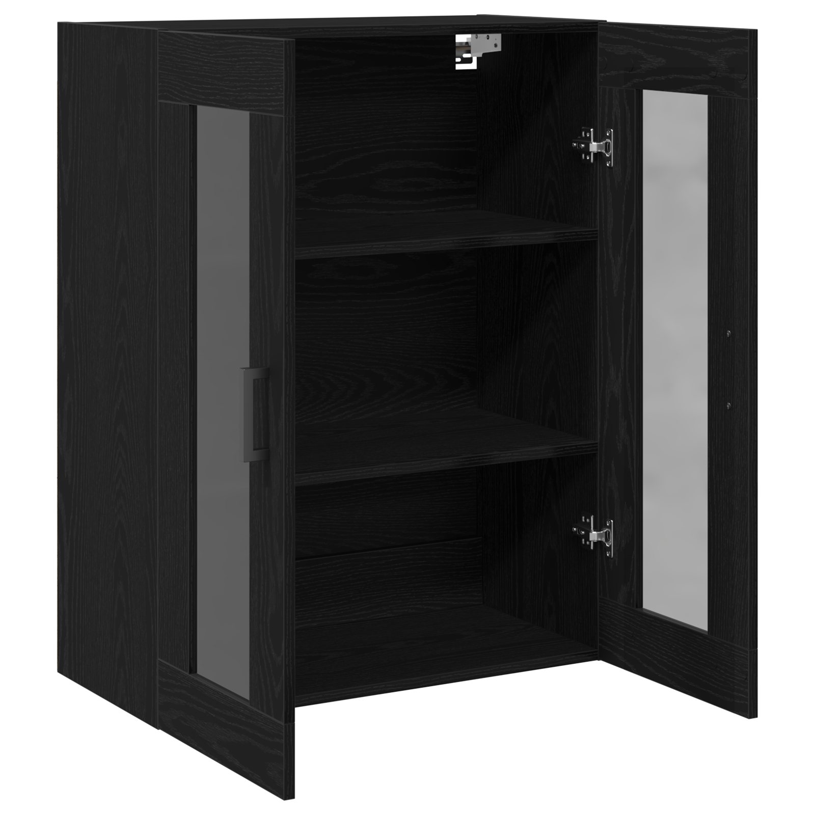 Mobile a muro con porte in vetro Rovere nero 69.5x34x90 cm