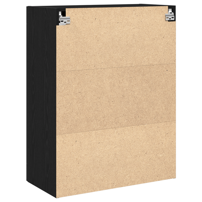 Mobile a muro con porte in vetro Rovere nero 69.5x34x90 cm