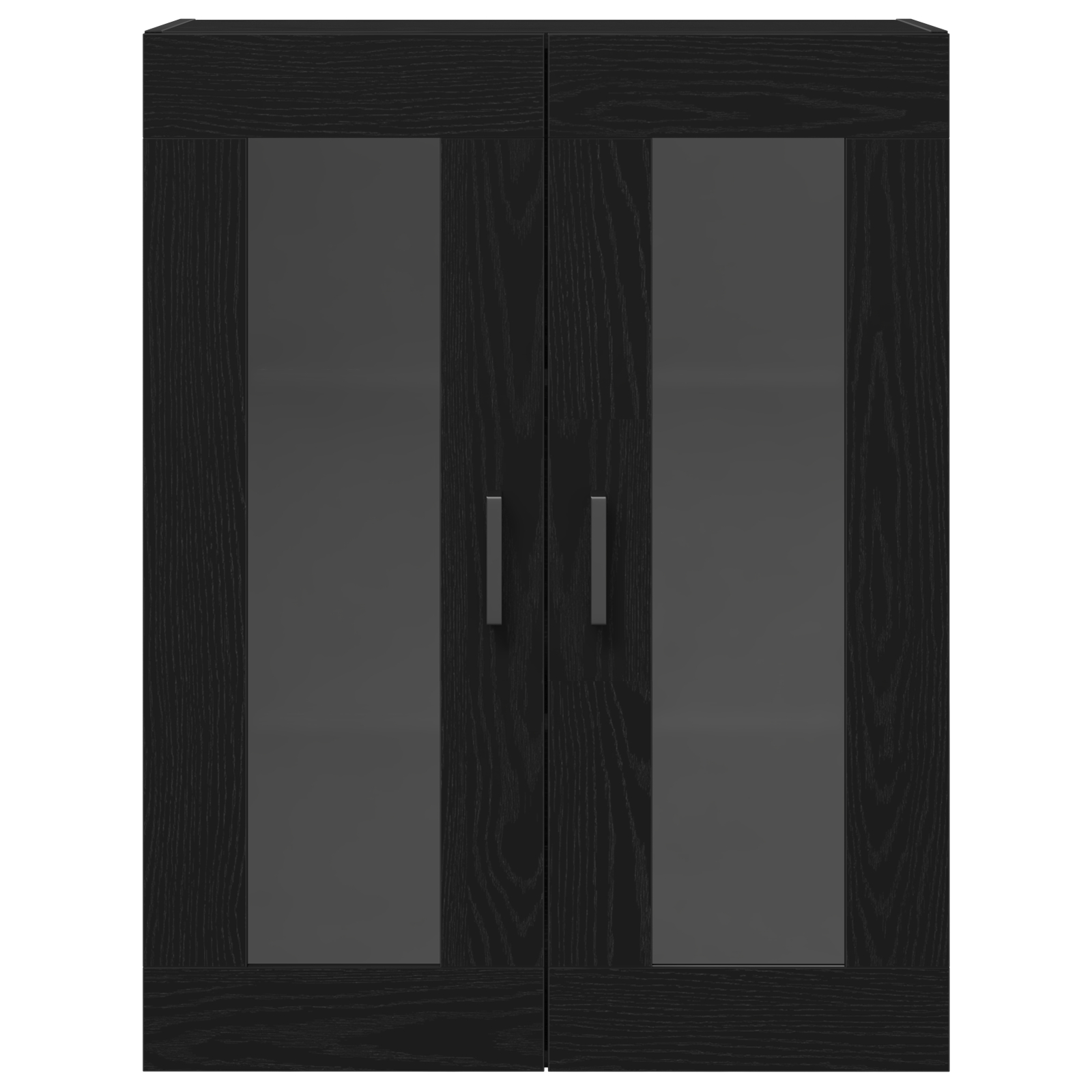 Mobile a muro con porte in vetro Rovere nero 69.5x34x90 cm