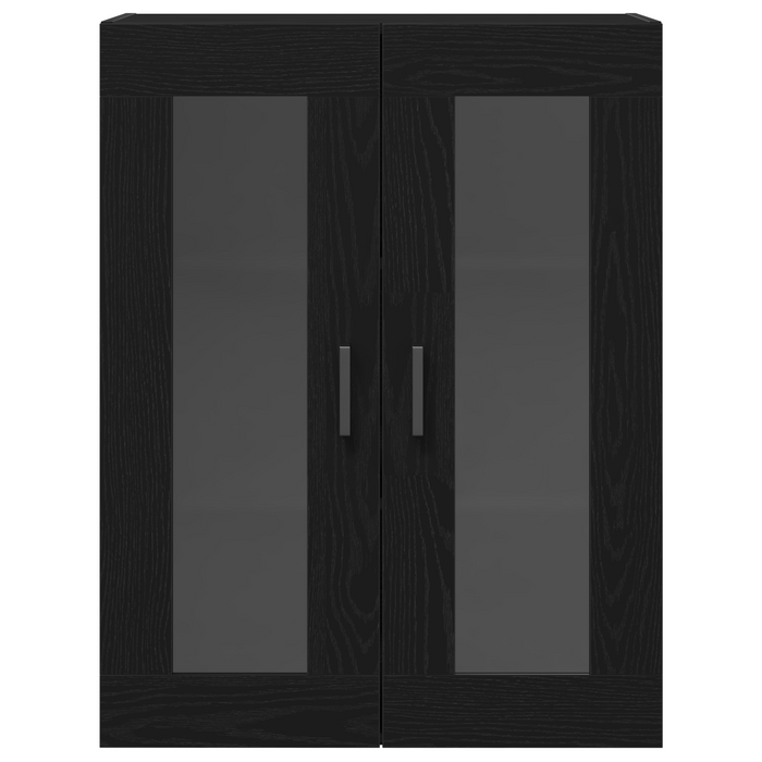 Mobile a muro con porte in vetro Rovere nero 69.5x34x90 cm