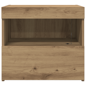 Comodino  con luci LED Rovere Artigianale 50x40x45 cm